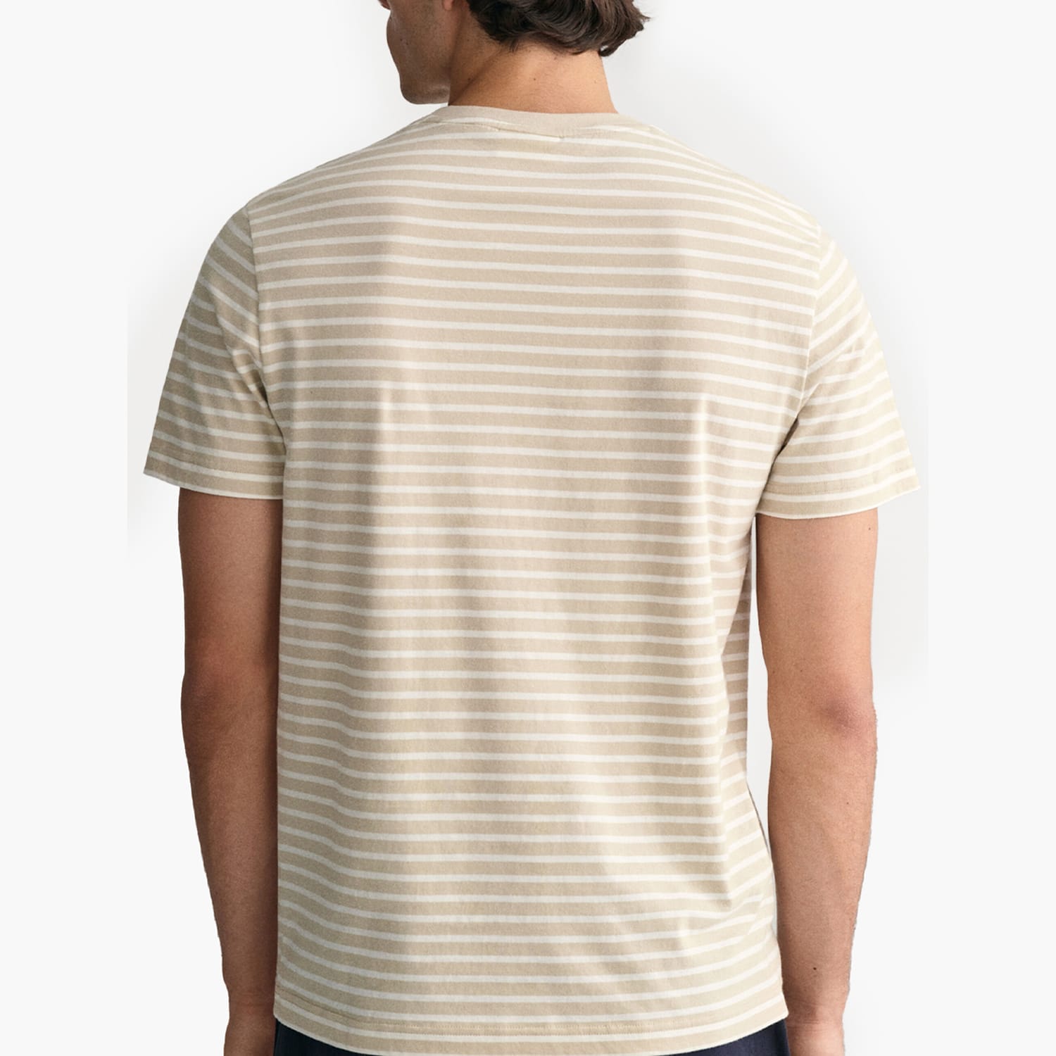 Ανδρικές Μπλούζες Striped.Shirt Μπεζ Βαμβάκι GANT