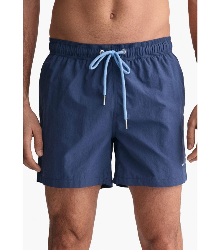 Men Swimsuit Swimshort Blue Polyester GANT