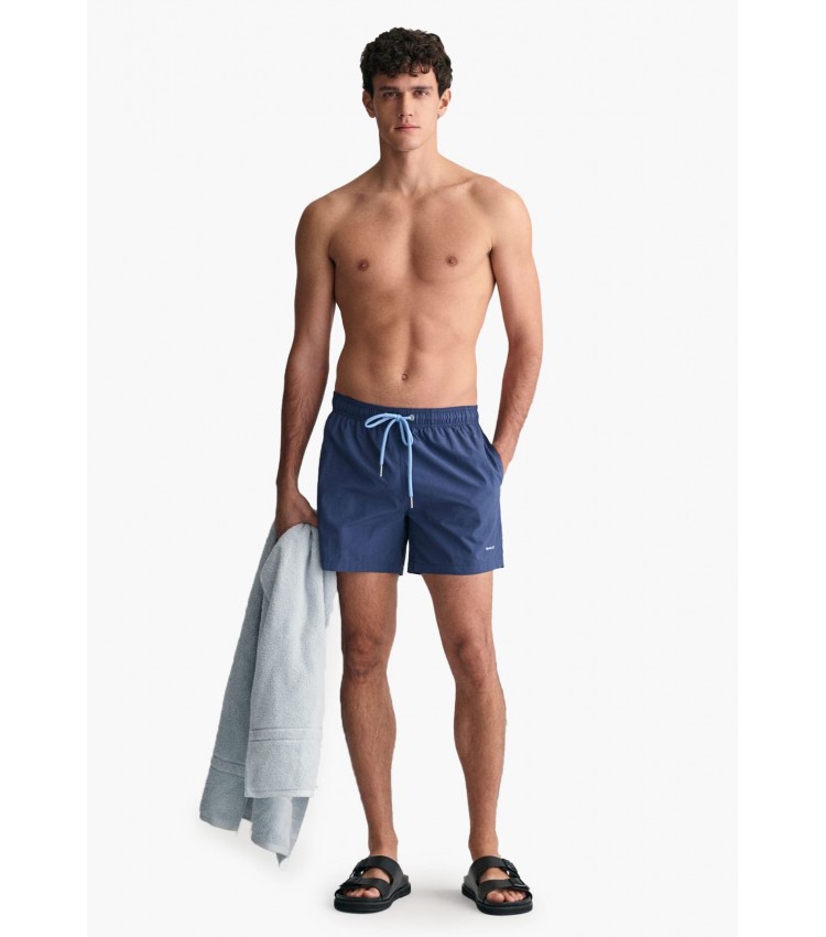 Men Swimsuit Swimshort Blue Polyester GANT