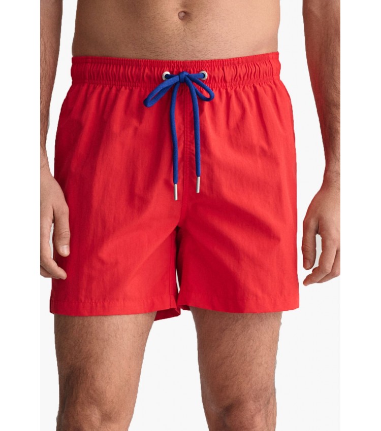 Men Swimsuit Swimshort Red Polyester GANT