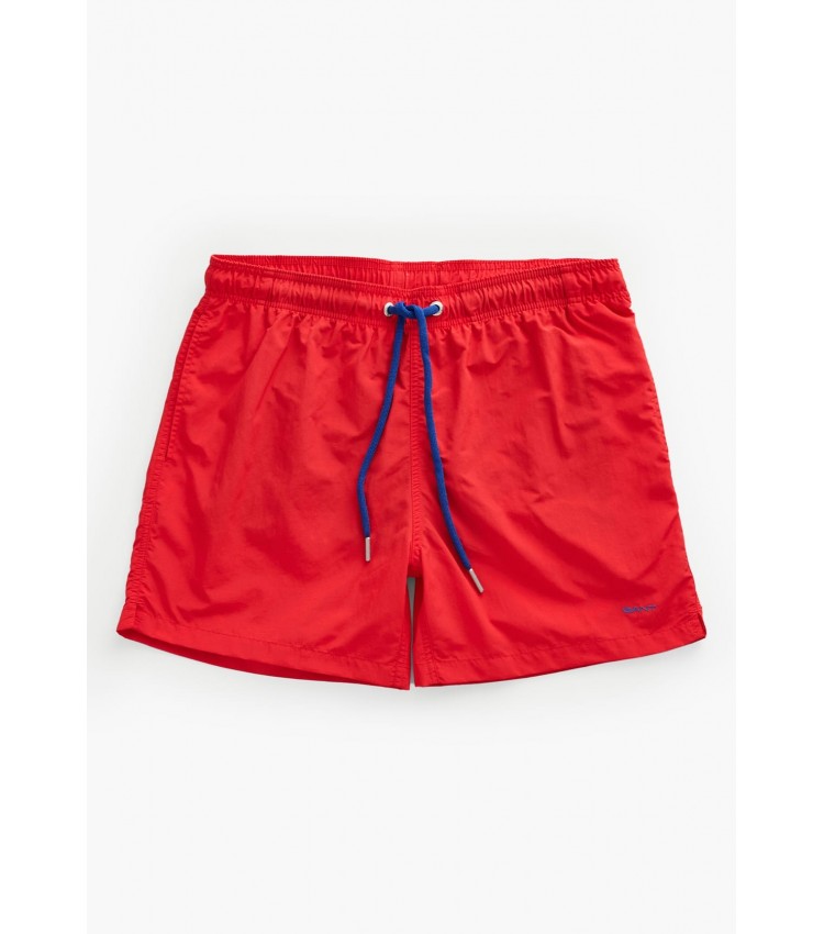 Men Swimsuit Swimshort Red Polyester GANT