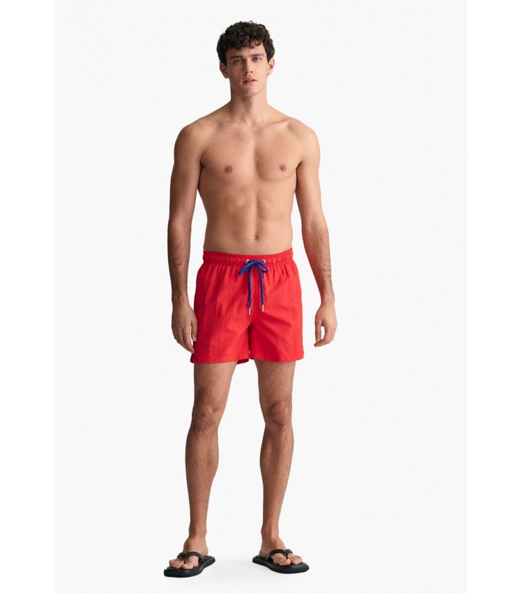 Men Swimsuit Swimshort Red Polyester GANT