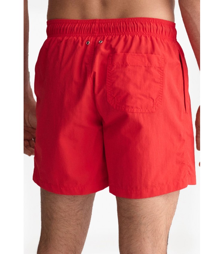 Men Swimsuit Swimshort Red Polyester GANT