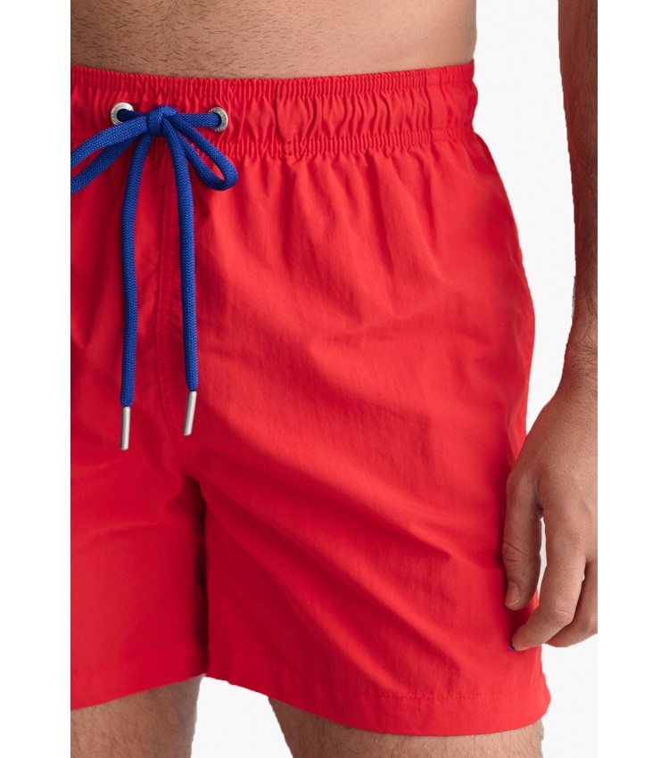 Men Swimsuit Swimshort Red Polyester GANT