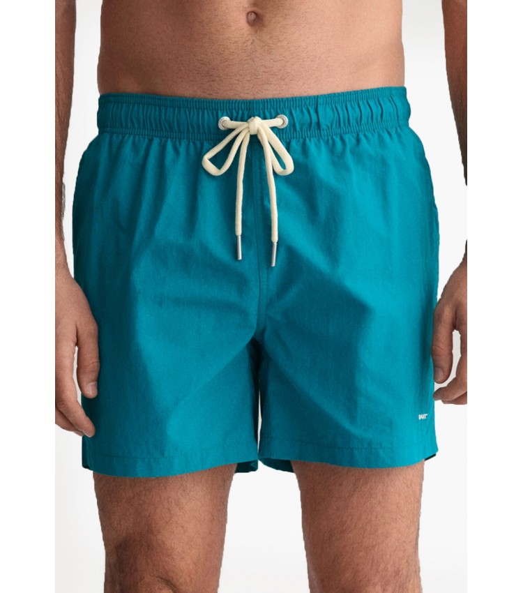 Men Swimsuit Swimshort LightBlue Polyester GANT