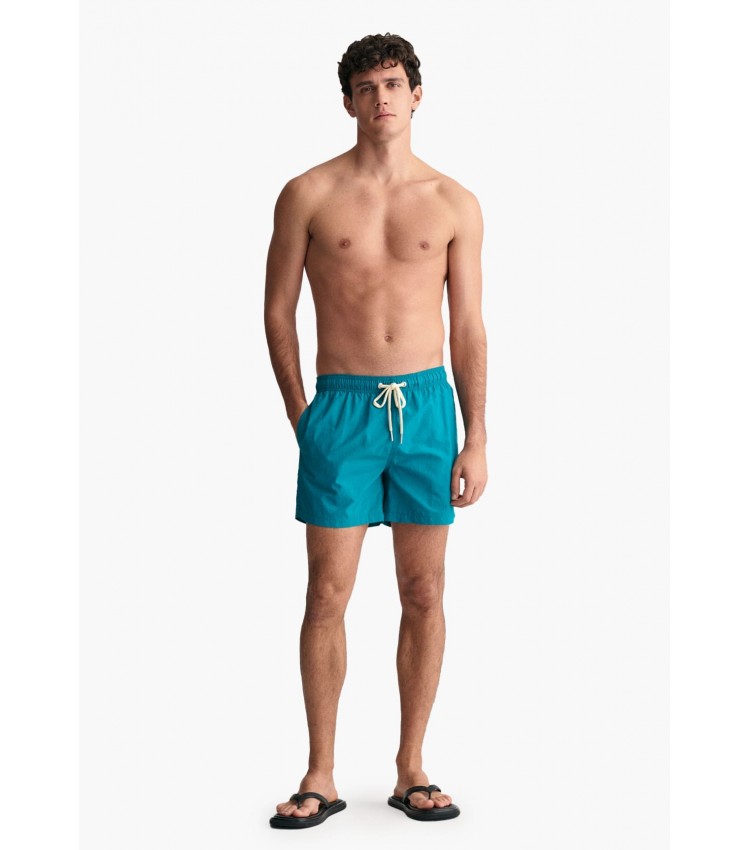 Men Swimsuit Swimshort LightBlue Polyester GANT