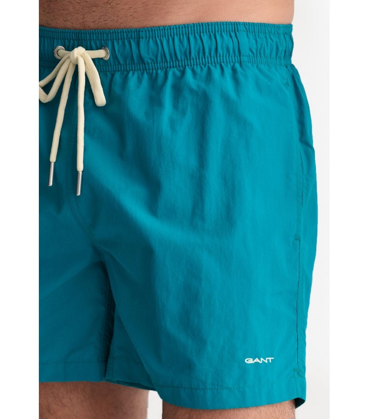 Men Swimsuit Swimshort LightBlue Polyester GANT