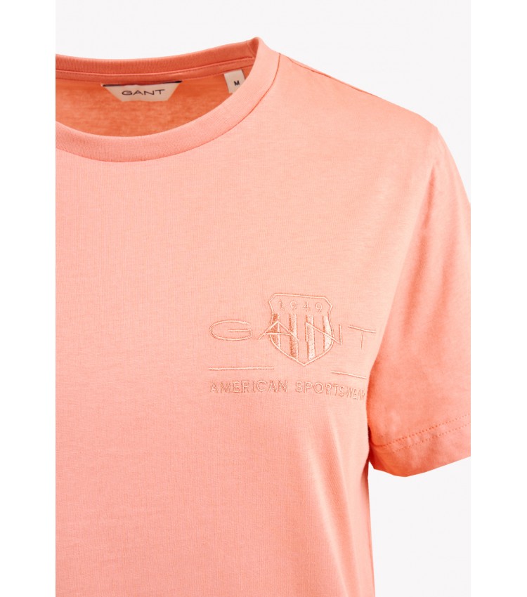 Women T-Shirts - Tops Tonal.Ss Pink Cotton GANT