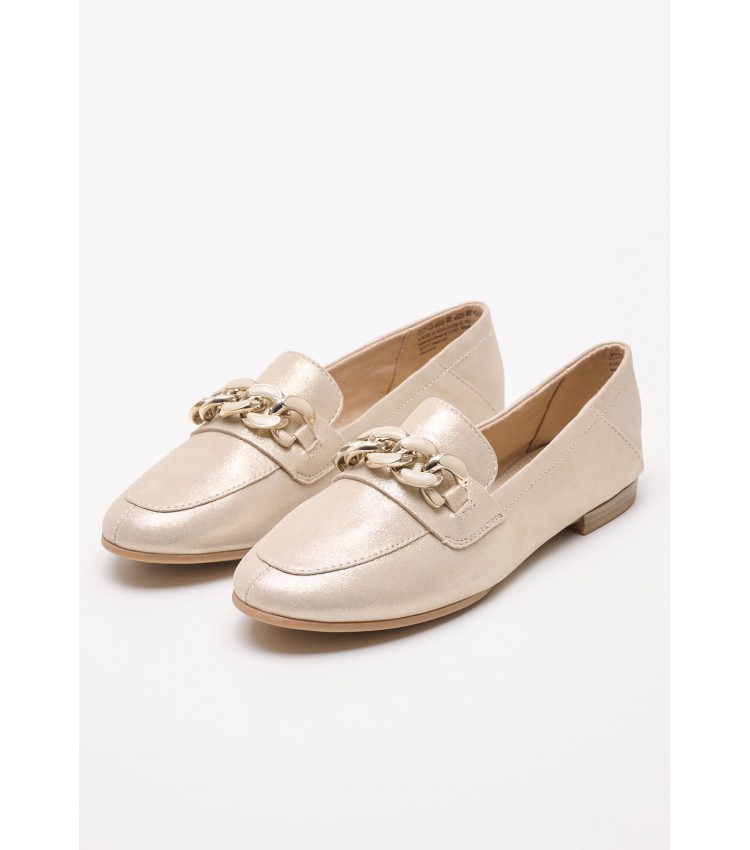 Women Moccasins 24206 Gold Nubuck Leather S.Oliver