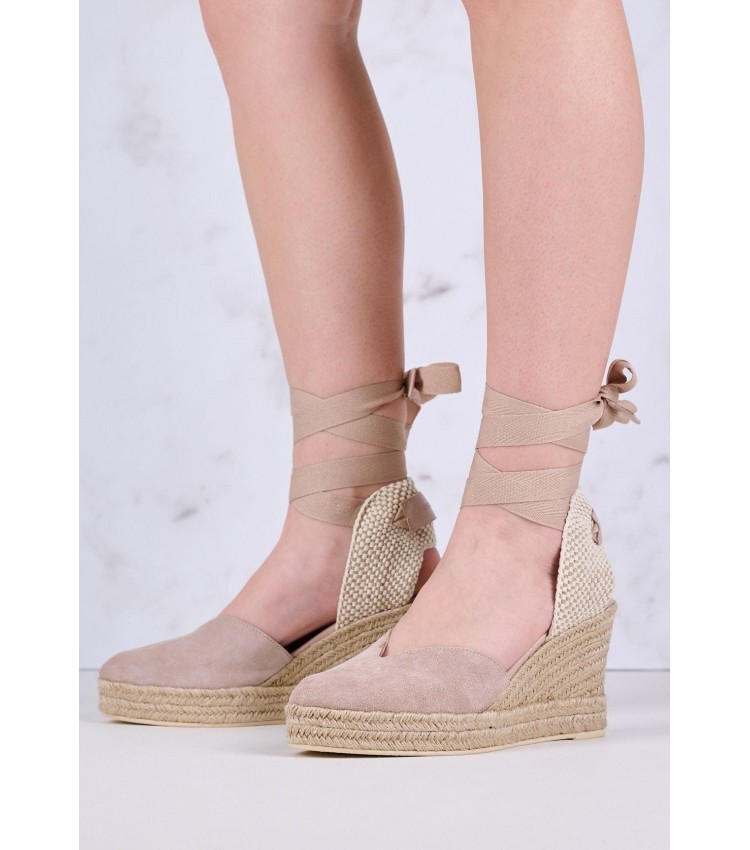 Women Espadrilles B.106 Nude Buckskin Komis and Komis