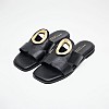Women Flats B.204 Black Leather Komis and Komis Women Flats B.204 Black Leather Komis and Komis