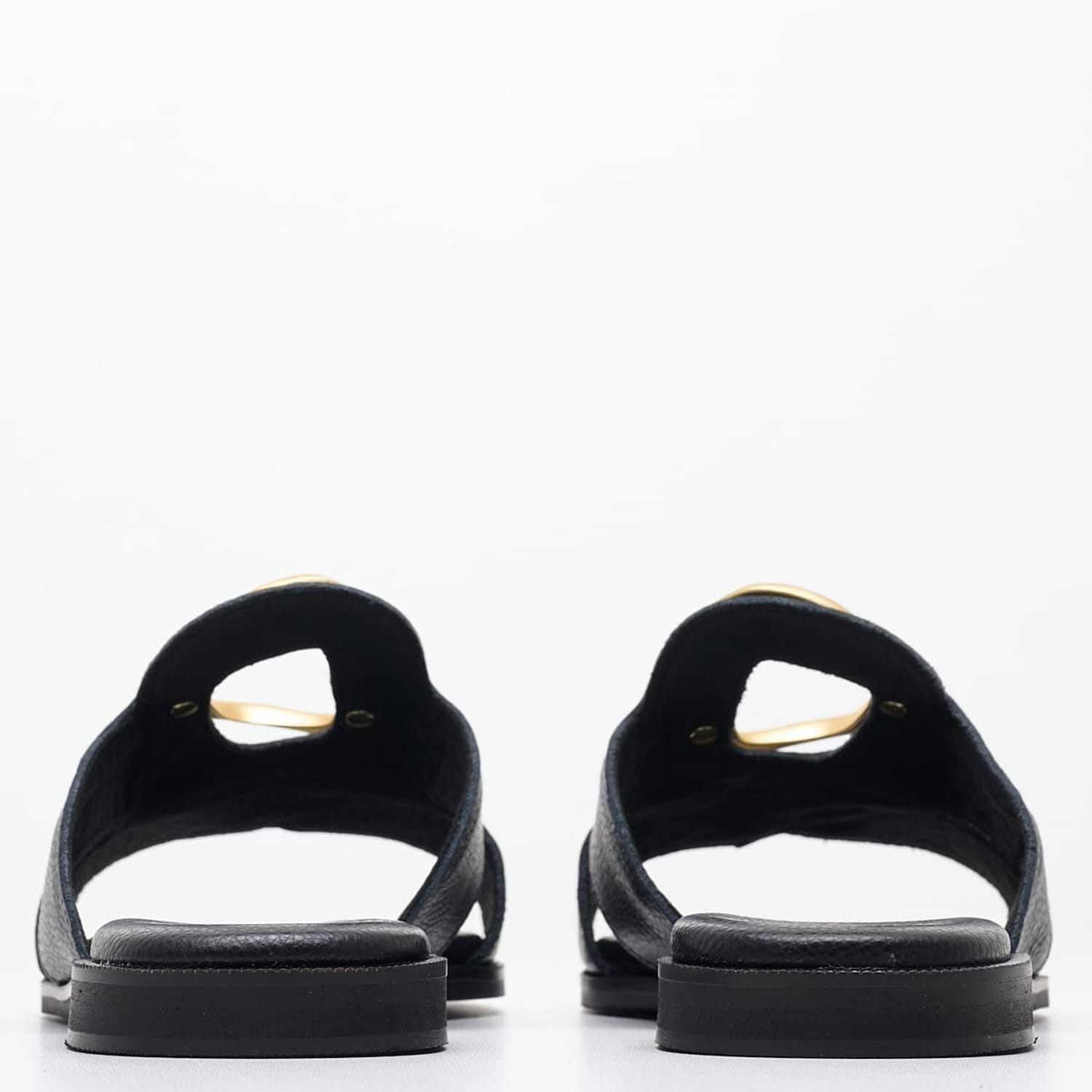 Women Flats B.204 Black Leather Komis and Komis Women Flats B.204 Black Leather Komis and Komis