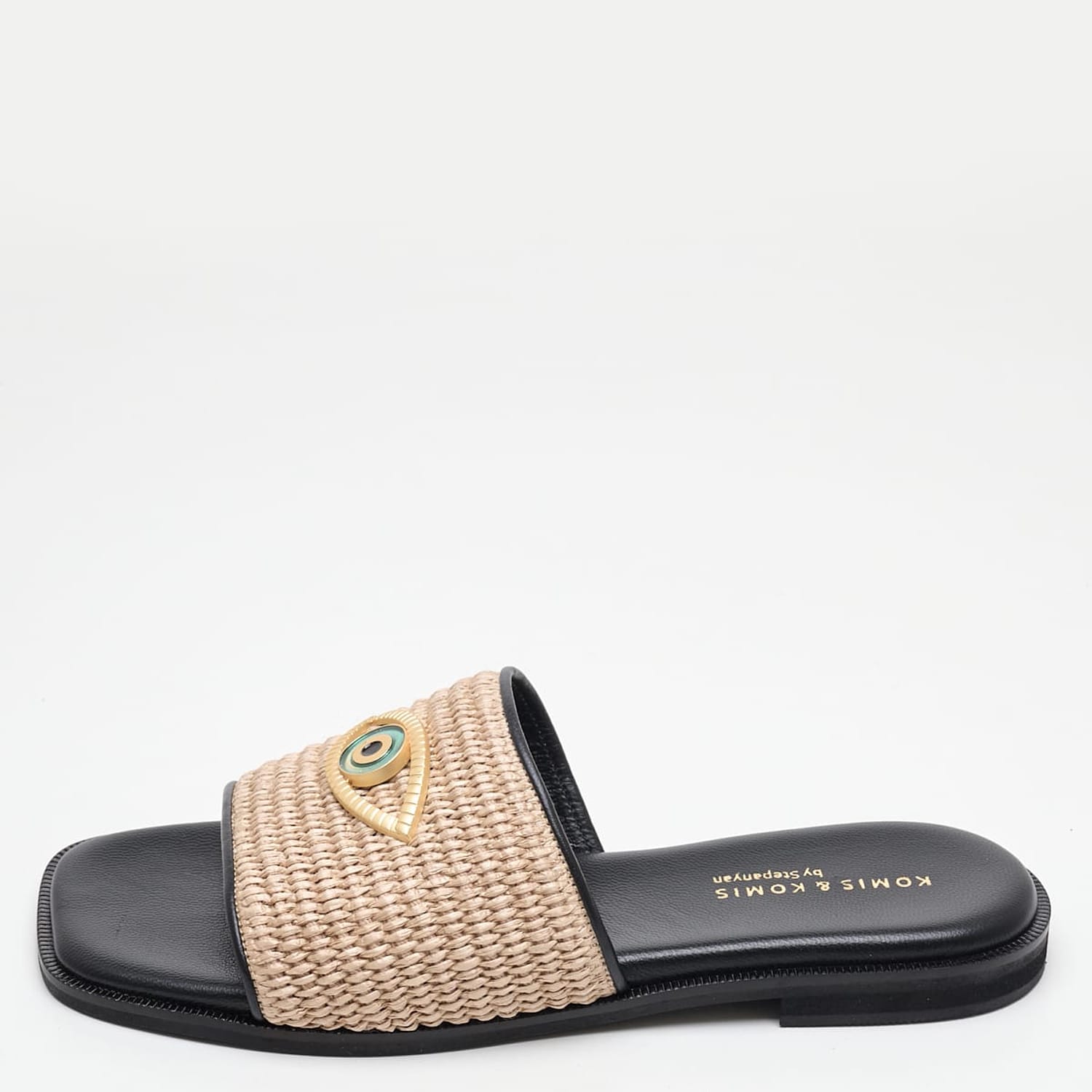 Γυναικεία Flats B.206 Μαύρο Ψάθα Komis and Komis