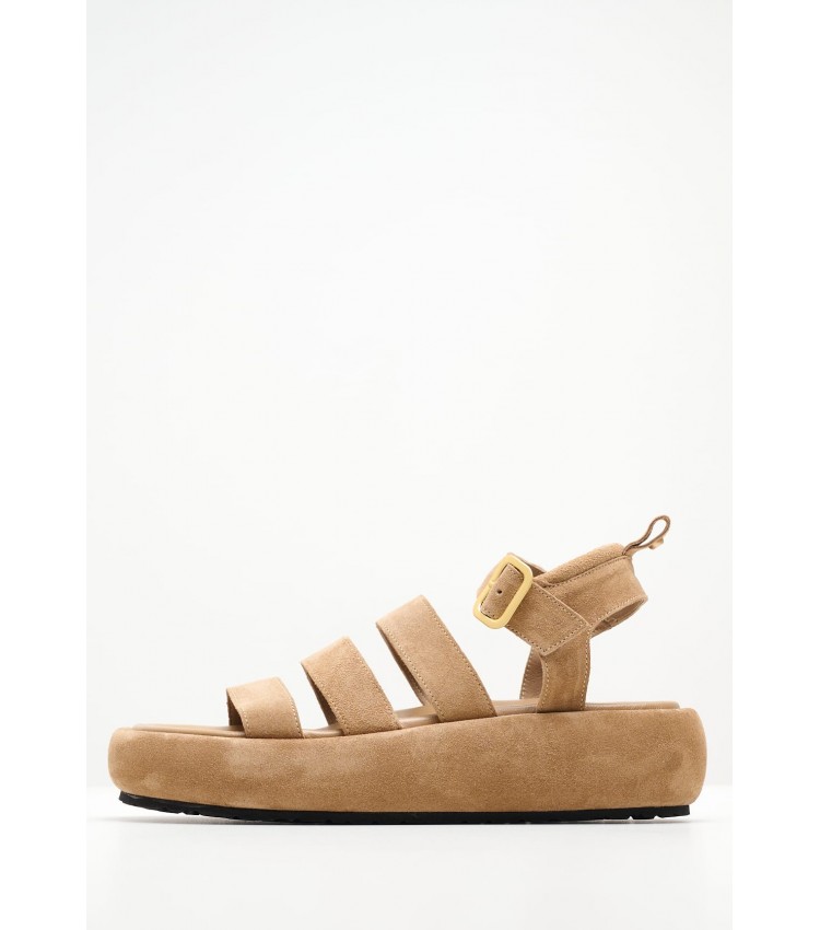 Women Platforms Low B.304 Taupe Buckskin Komis and Komis