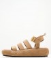 Women Platforms Low B.304 Taupe Buckskin Komis and Komis