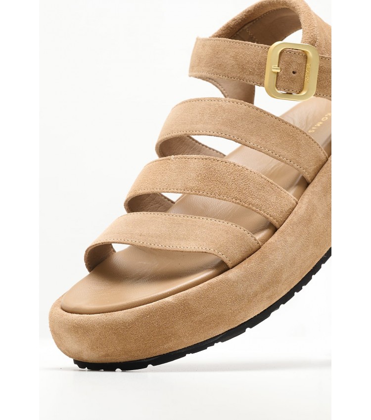 Women Platforms Low B.304 Taupe Buckskin Komis and Komis