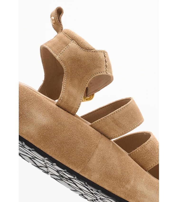 Women Platforms Low B.304 Taupe Buckskin Komis and Komis