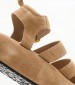 Women Platforms Low B.304 Taupe Buckskin Komis and Komis