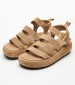 Women Platforms Low B.304 Taupe Buckskin Komis and Komis