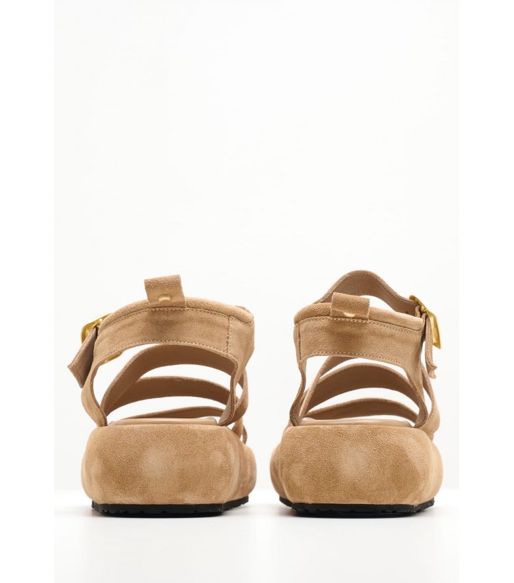 Women Platforms Low B.304 Taupe Buckskin Komis and Komis