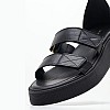 Women Platforms Low B.31 Black Leather Komis and Komis Women Platforms Low B.31 Black Leather Komis and Komis