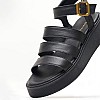 Women Platforms Low B.33 Black Leather Komis and Komis Women Platforms Low B.33 Black Leather Komis and Komis
