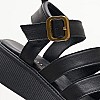 Women Platforms Low B.33 Black Leather Komis and Komis Women Platforms Low B.33 Black Leather Komis and Komis