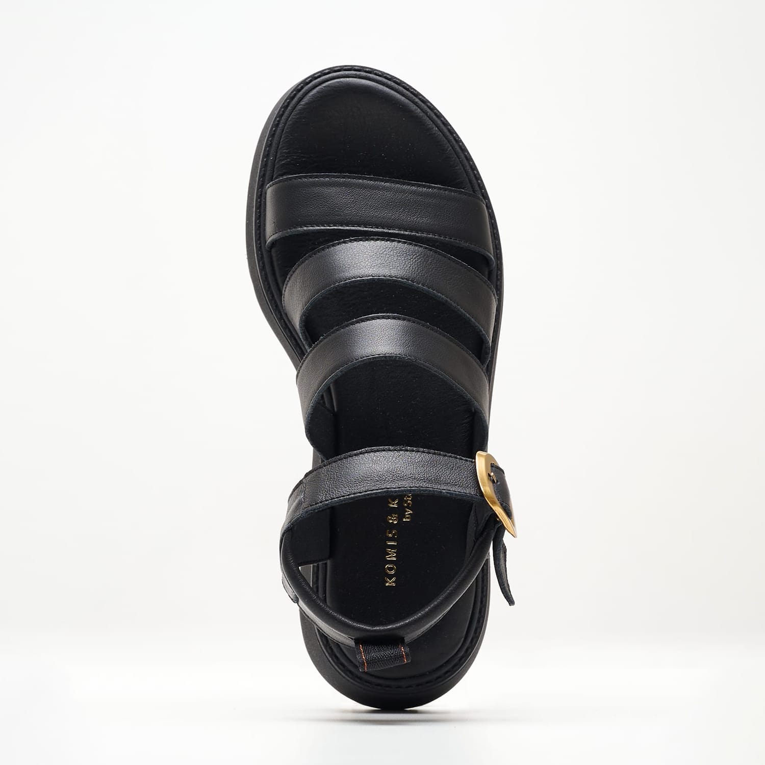 Women Platforms Low B.33 Black Leather Komis and Komis Women Platforms Low B.33 Black Leather Komis and Komis