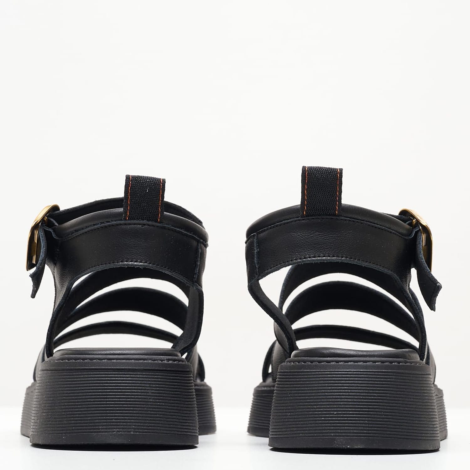 Women Platforms Low B.33 Black Leather Komis and Komis Women Platforms Low B.33 Black Leather Komis and Komis