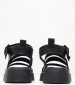 Women Platforms Low B.33 Black Leather Komis and Komis