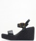 Women Platforms High B.408 Black Leather Komis and Komis