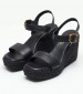 Women Platforms High B.408 Black Leather Komis and Komis