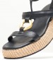 Women Platforms Low B.72 Black Leather Komis and Komis