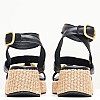 Women Platforms Low B.72 Black Leather Komis and Komis Women Platforms Low B.72 Black Leather Komis and Komis