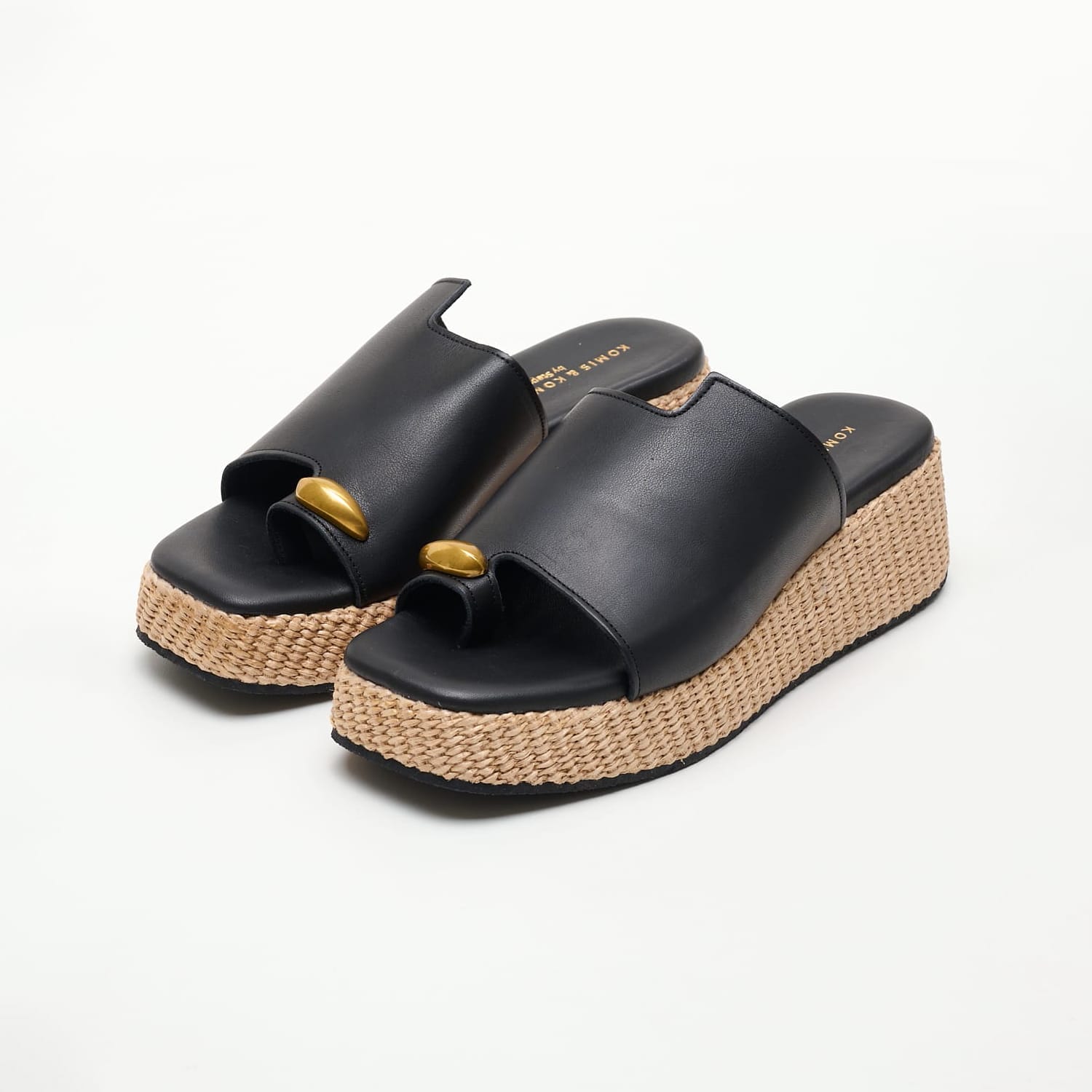 Women Platforms Low B.79 Black Leather Komis and Komis Women Platforms Low B.79 Black Leather Komis and Komis