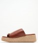 Women Platforms Low B.79 Brown Leather Komis and Komis