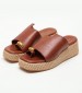 Women Platforms Low B.79 Brown Leather Komis and Komis