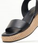 Women Platforms Low B.83 Black Leather Komis and Komis