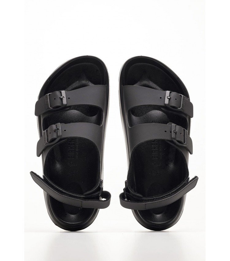 Women Flats Adventure.Mogami Black ECOleather Birkenstock