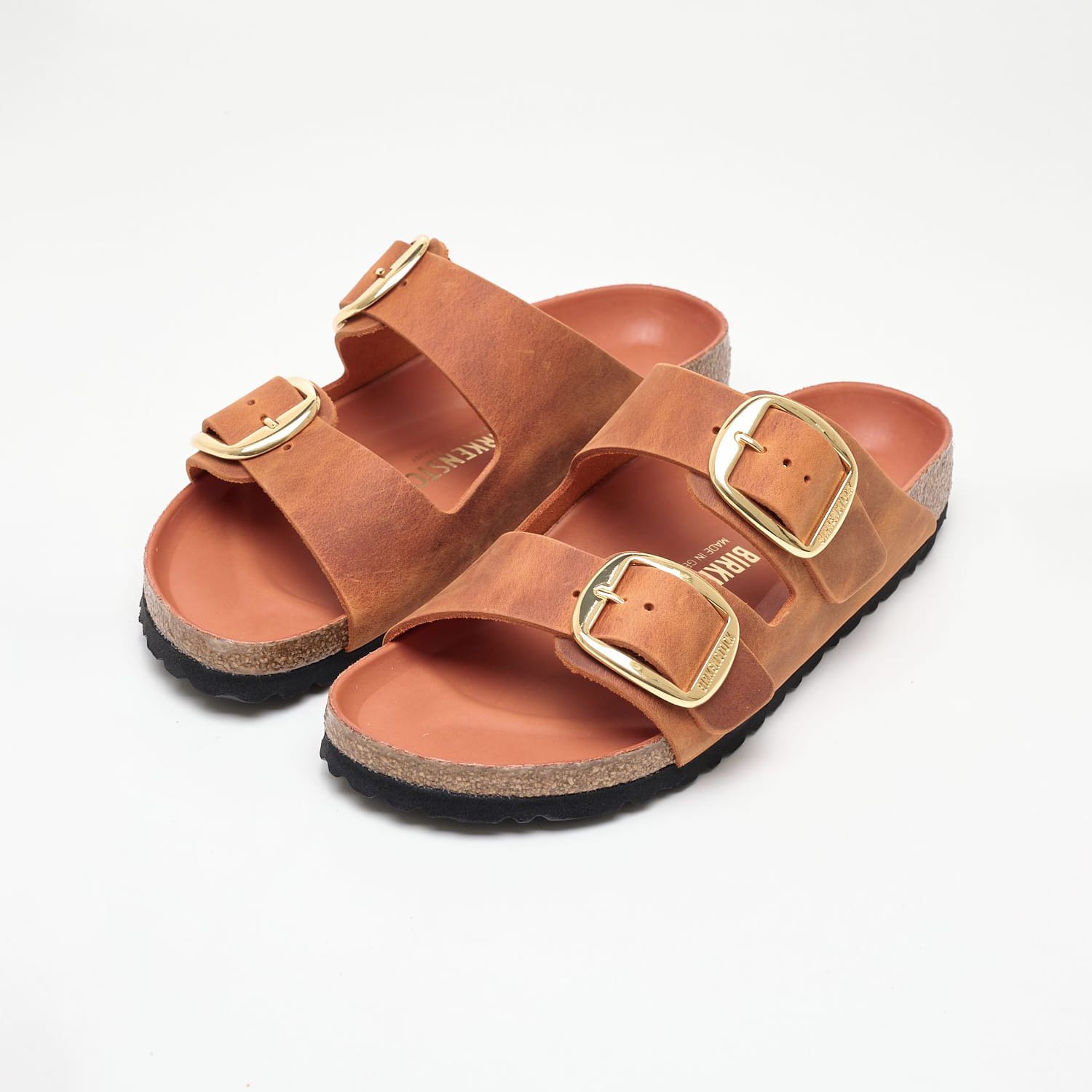 Γυναικεία Flats Arizona.Big Πορτοκαλί Δέρμα Λαδερό Birkenstock Γυναικεία Flats Arizona.Big Πορτοκαλί Δέρμα Λαδερό Birkenstock