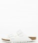 Women Flats Arizona.Bs White ECOleather Birkenstock