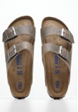 Men Flip Flops & Sandals Arizona.Faded Olive Oily Leather Birkenstock