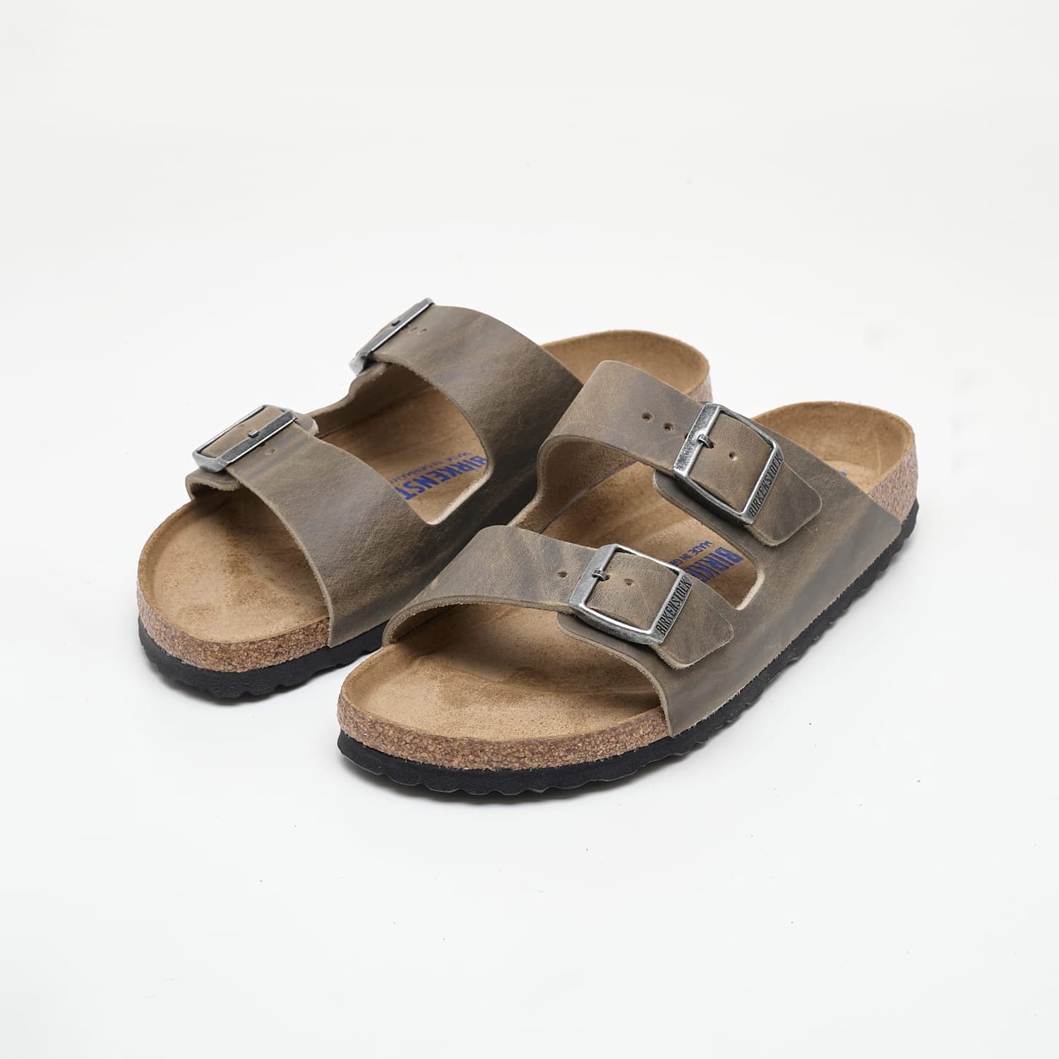 Men Flip Flops & Sandals Arizona.Faded Olive Oily Leather Birkenstock Men Flip Flops & Sandals Arizona.Faded Olive Oily Leather Birkenstock