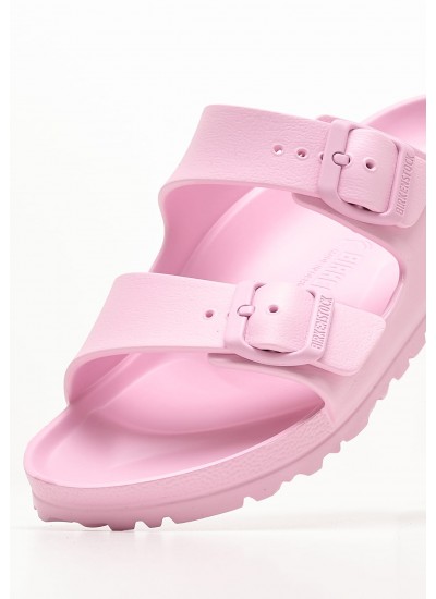 Women Flip Flops & Sandals Arizona.Fondant Pink Rubber Birkenstock