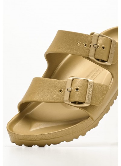 Women Flip Flops & Sandals Arizona.Glamour Gold Rubber Birkenstock