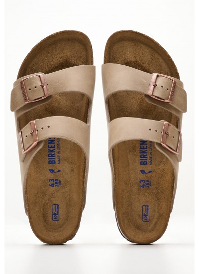 Men Flip Flops & Sandals Arizona.Oiled Taupe Oily Leather Birkenstock