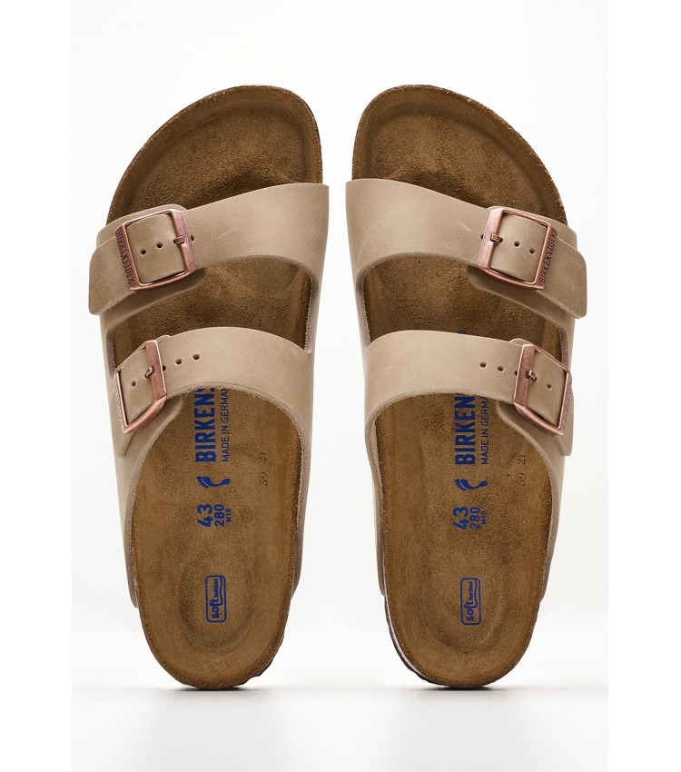 Men Flip Flops & Sandals Arizona.Oiled Taupe Oily Leather Birkenstock