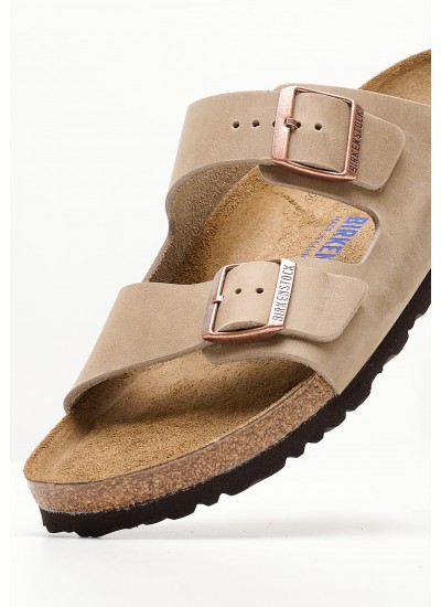 Men Flip Flops & Sandals Arizona.Oiled Taupe Oily Leather Birkenstock