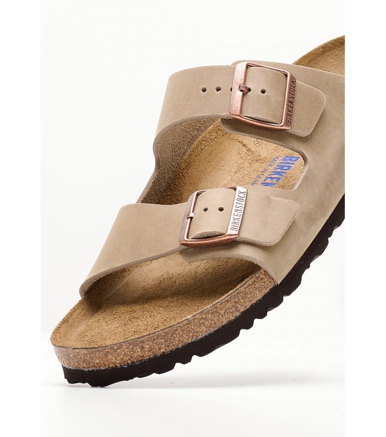 Men Flip Flops & Sandals Arizona.Oiled Taupe Oily Leather Birkenstock