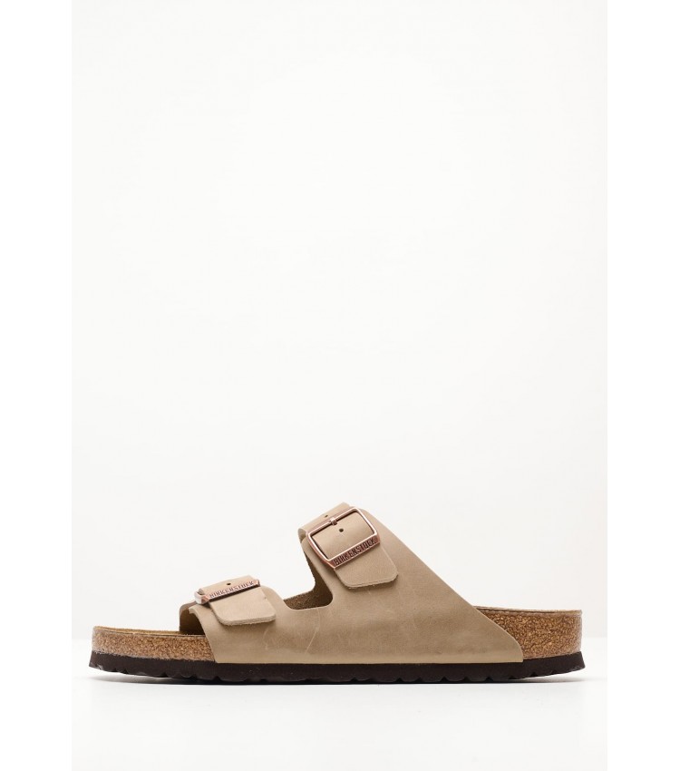 Men Flip Flops & Sandals Arizona.Oiled Taupe Oily Leather Birkenstock